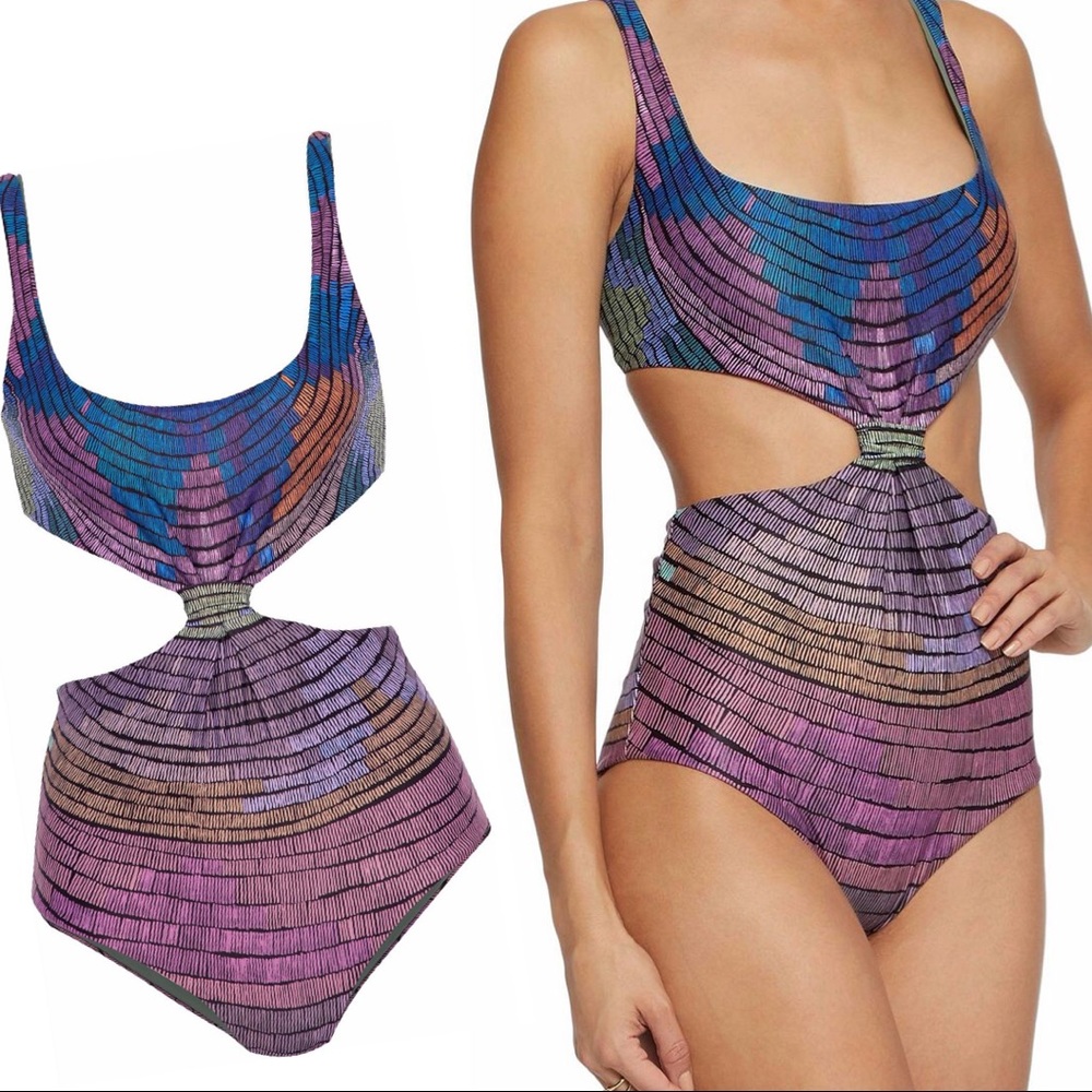 Mara Hoffman Swimsuit Violet Cutout Small